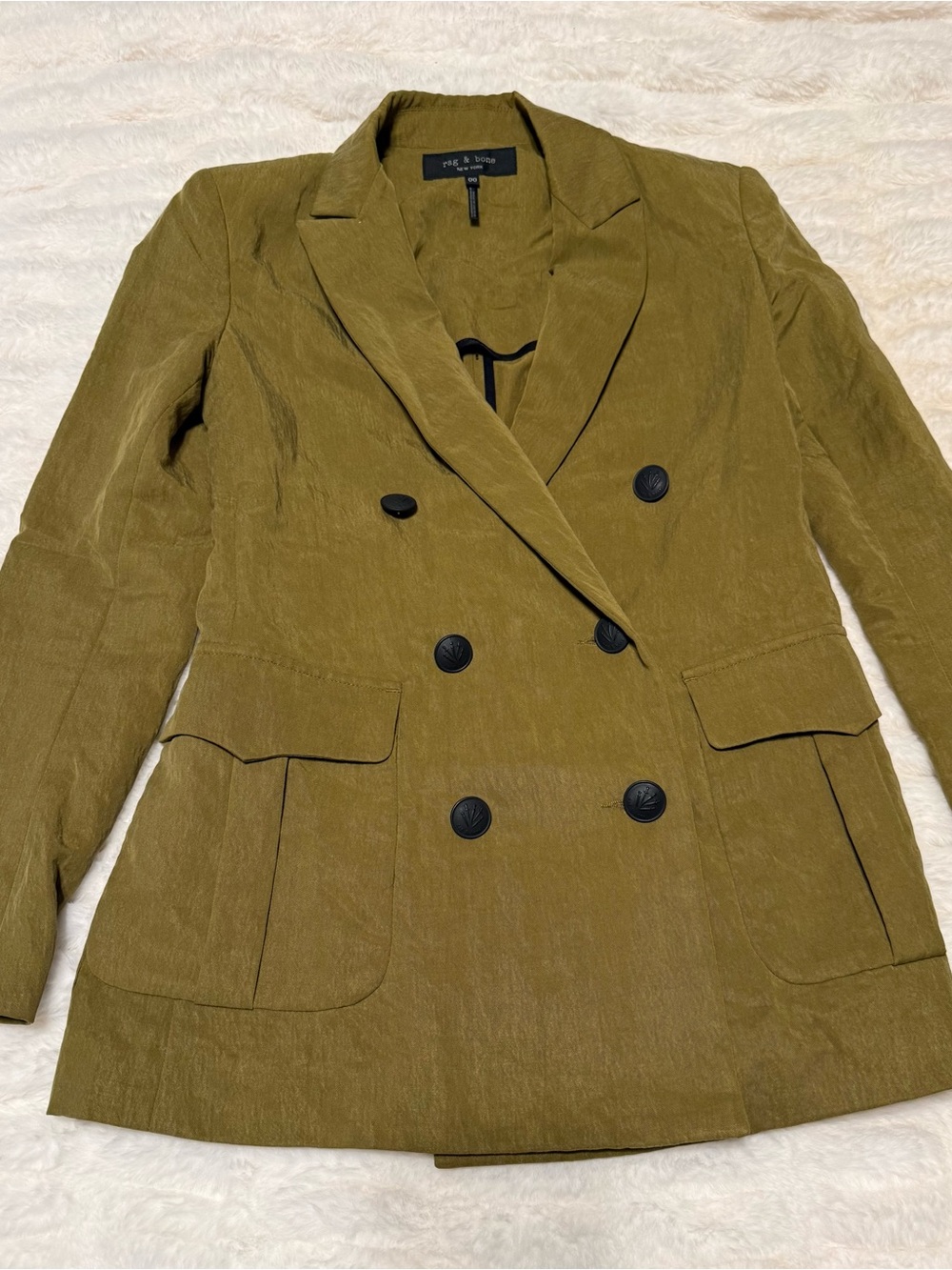rag & bone Double-Breasted Olive Blazer Jacket size 00